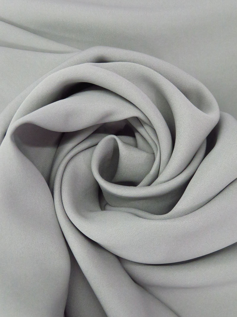 Light Gray 100% Silk 3 Ply Crepe - NY Designer - 42W