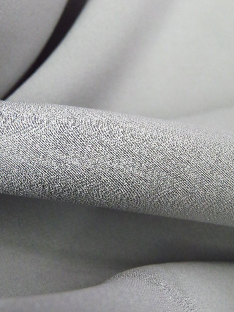 Light Gray 100% Silk 3 Ply Crepe - NY Designer - 42W