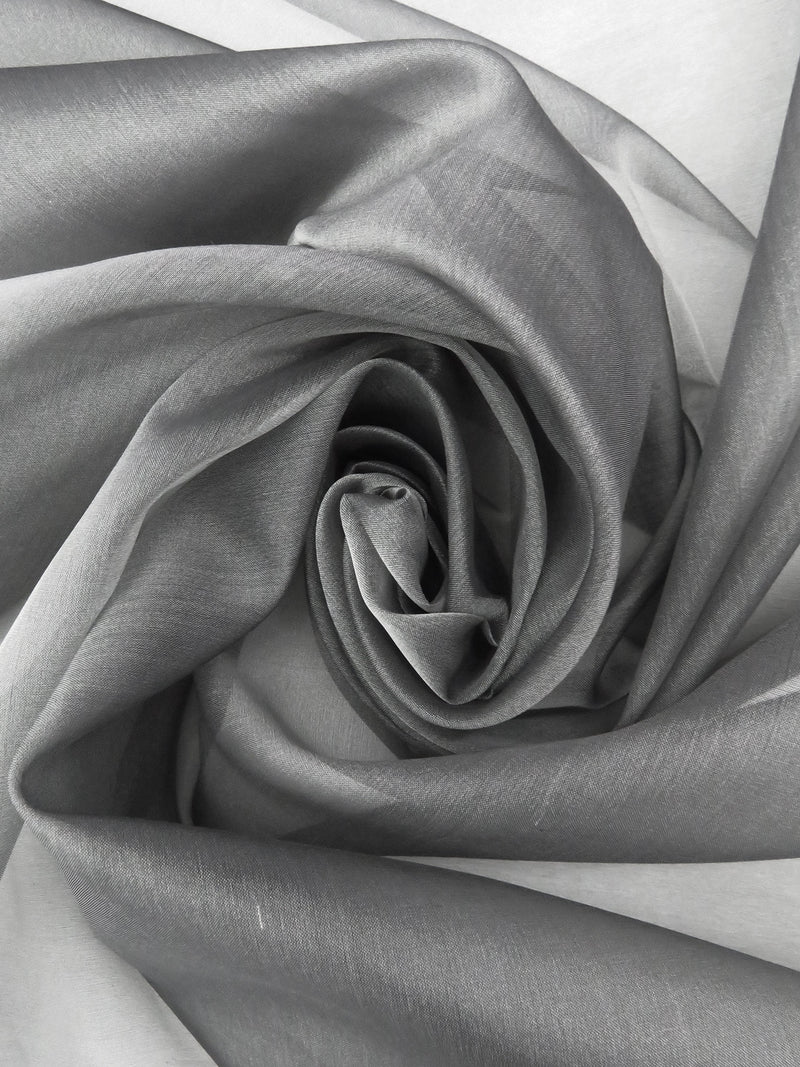 Dim Gray 100% Silk Organza - NY Designer - 41W