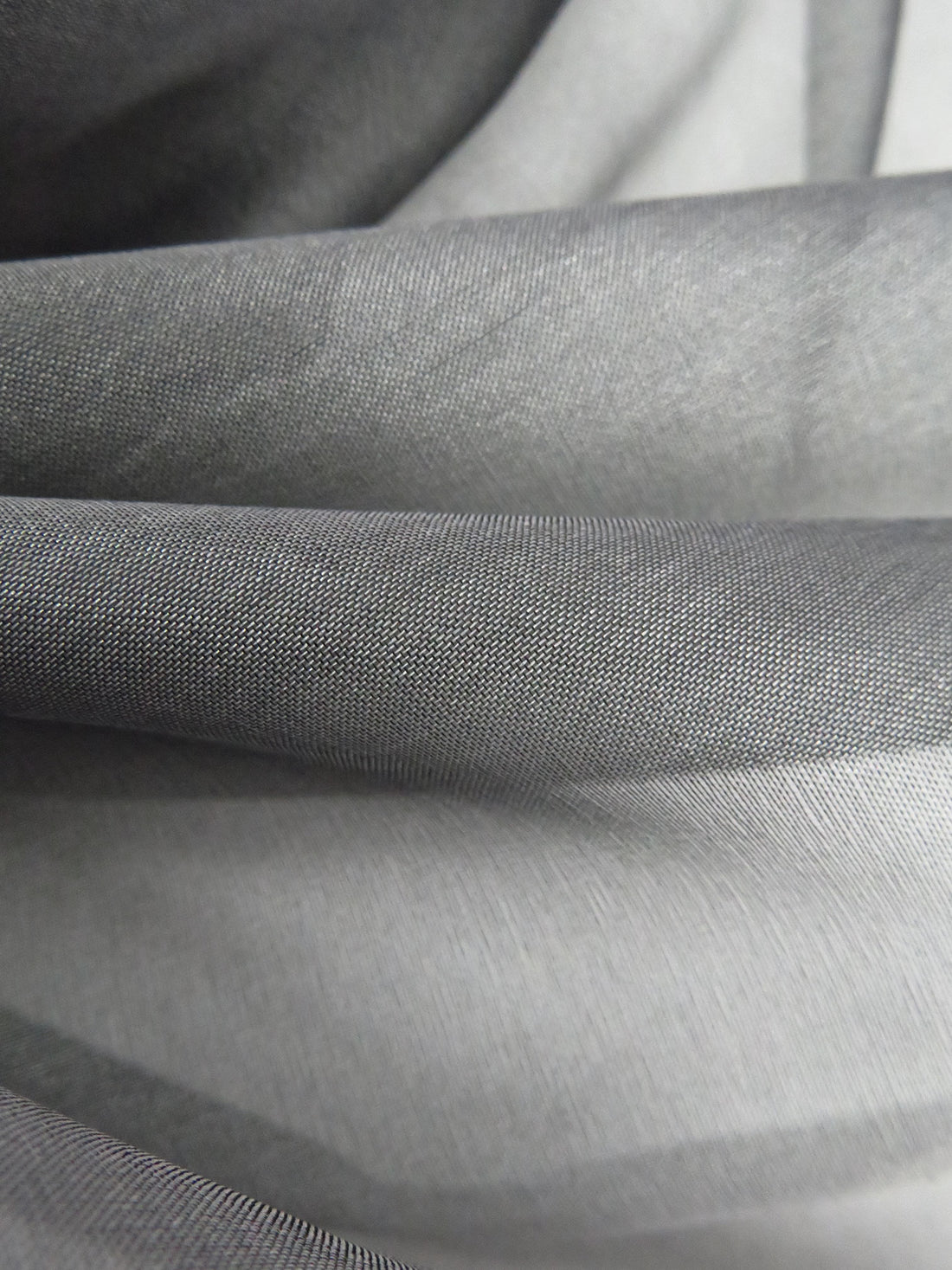 Dim Gray 100% Silk Organza - NY Designer - 41W