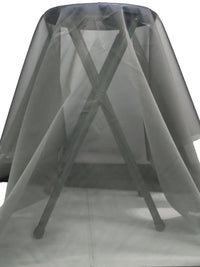Dim Gray 100% Silk Organza - NY Designer - 41W