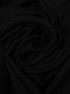 Jet Black 100% Silk Double Georgette - NY Designer - 42W