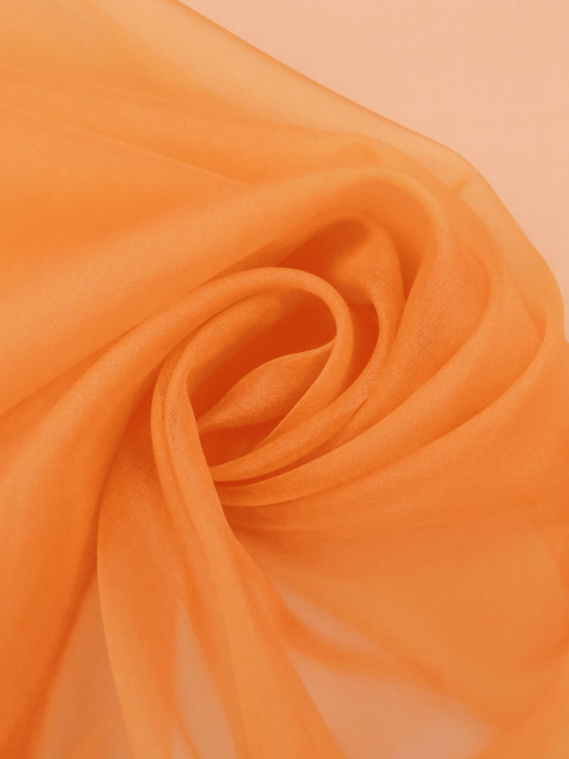 Vivid Tangelo 100% Silk Organza - NY Designer - 42W