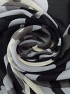 Black/Cloud Gray/Beige/Multi 100% Silk Camouflage Print Chiffon - NY Designer - 43W
