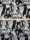 Black/Cloud Gray/Beige/Multi 100% Silk Camouflage Print Chiffon - NY Designer - 43W