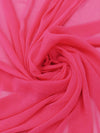 Hot Fruit Punch Pink 100% Polyester Crinkle Chiffon 58W