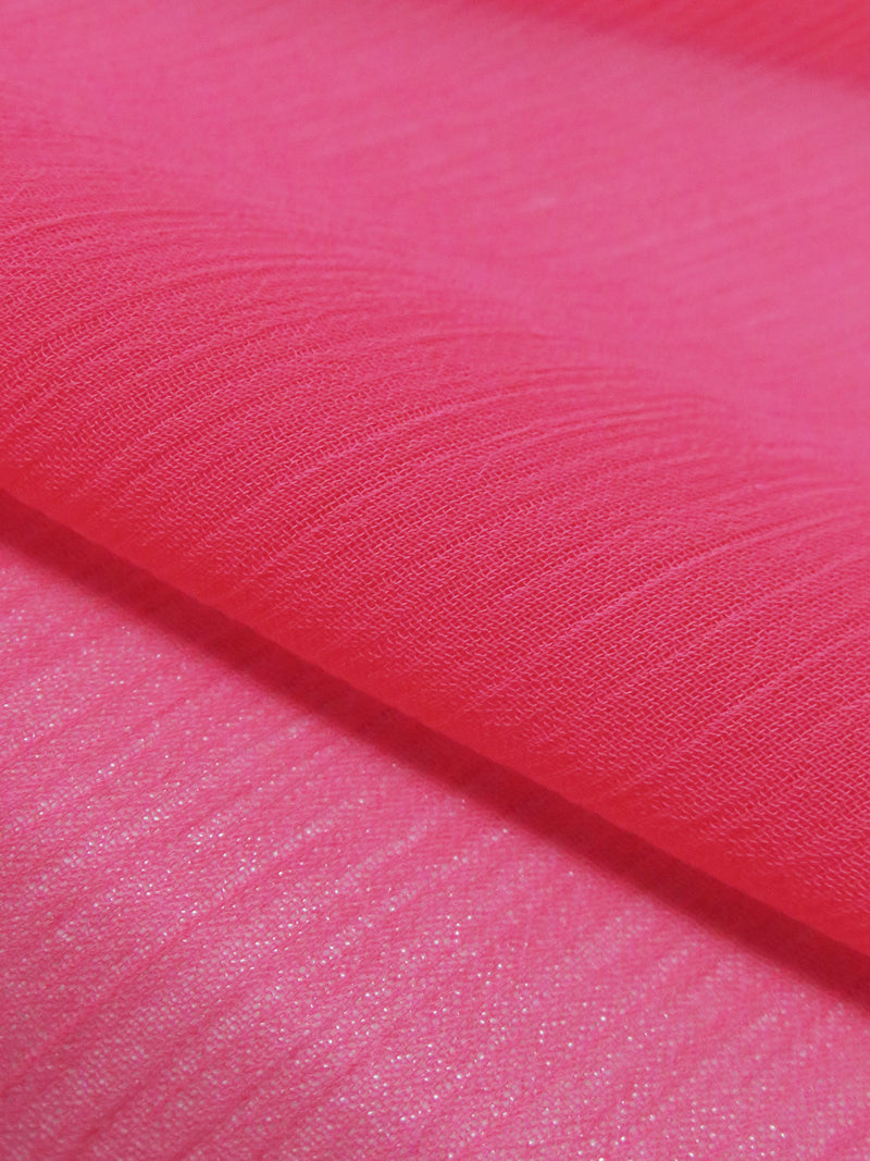 Hot Fruit Punch Pink 100% Polyester Crinkle Chiffon 58W