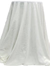 White Cotton/Polyester/Lycra Scrollwork Burnout Jersey Knit 58W