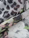 Glacier Gray/Cherry Blossom/Irish Green/Multi 100% Polyester Animal And Floral Print Crinkle Chiffon - Famous Dress Designer - 56W