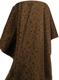 Dark Chocolate/Black Acetate/Polyester/Lycra Floral Stem Weave Stretch Jacquard Satin - Imported From France - 37W