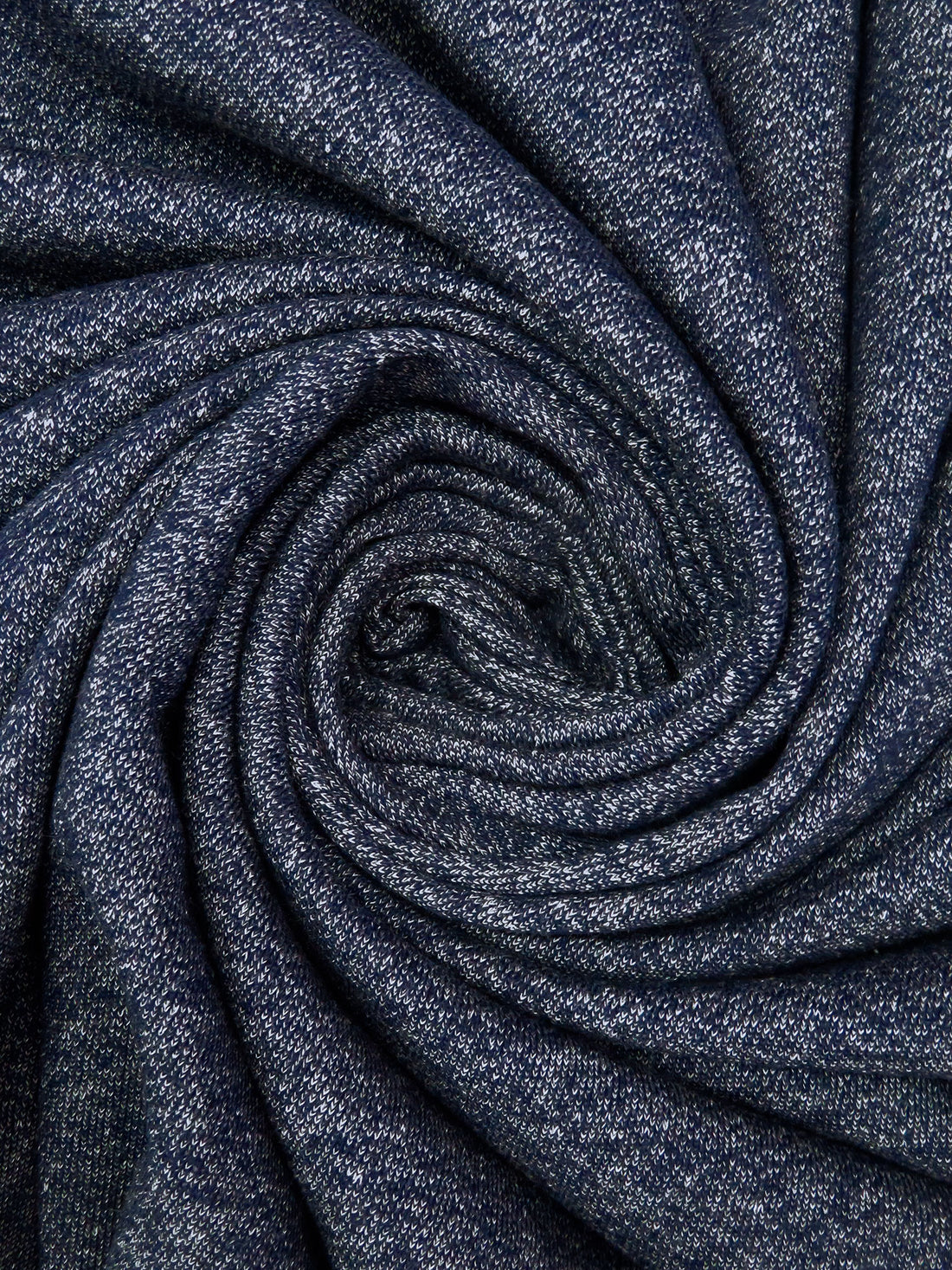 Dark Navy/White 100% Cotton Heathered French Terry Knit 53W