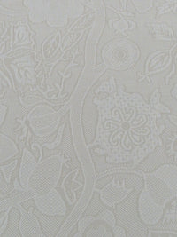 Nickel Gray Polyester/Lycra Ornate Floral Jacquard Double Knit 50W