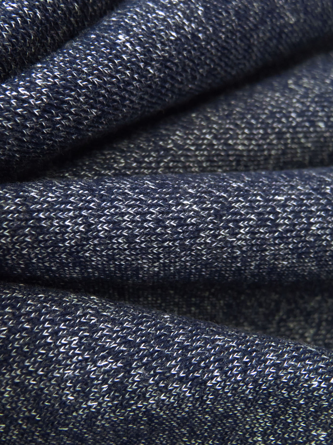 Dark Navy/White 100% Cotton Heathered French Terry Knit 53W