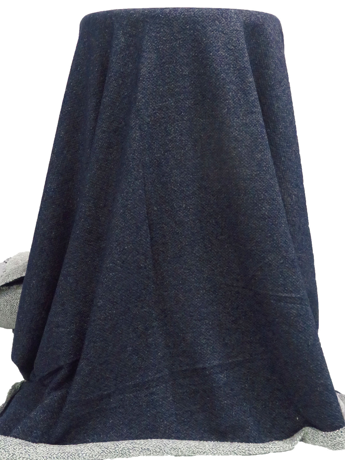 Dark Navy/White 100% Cotton Heathered French Terry Knit 53W