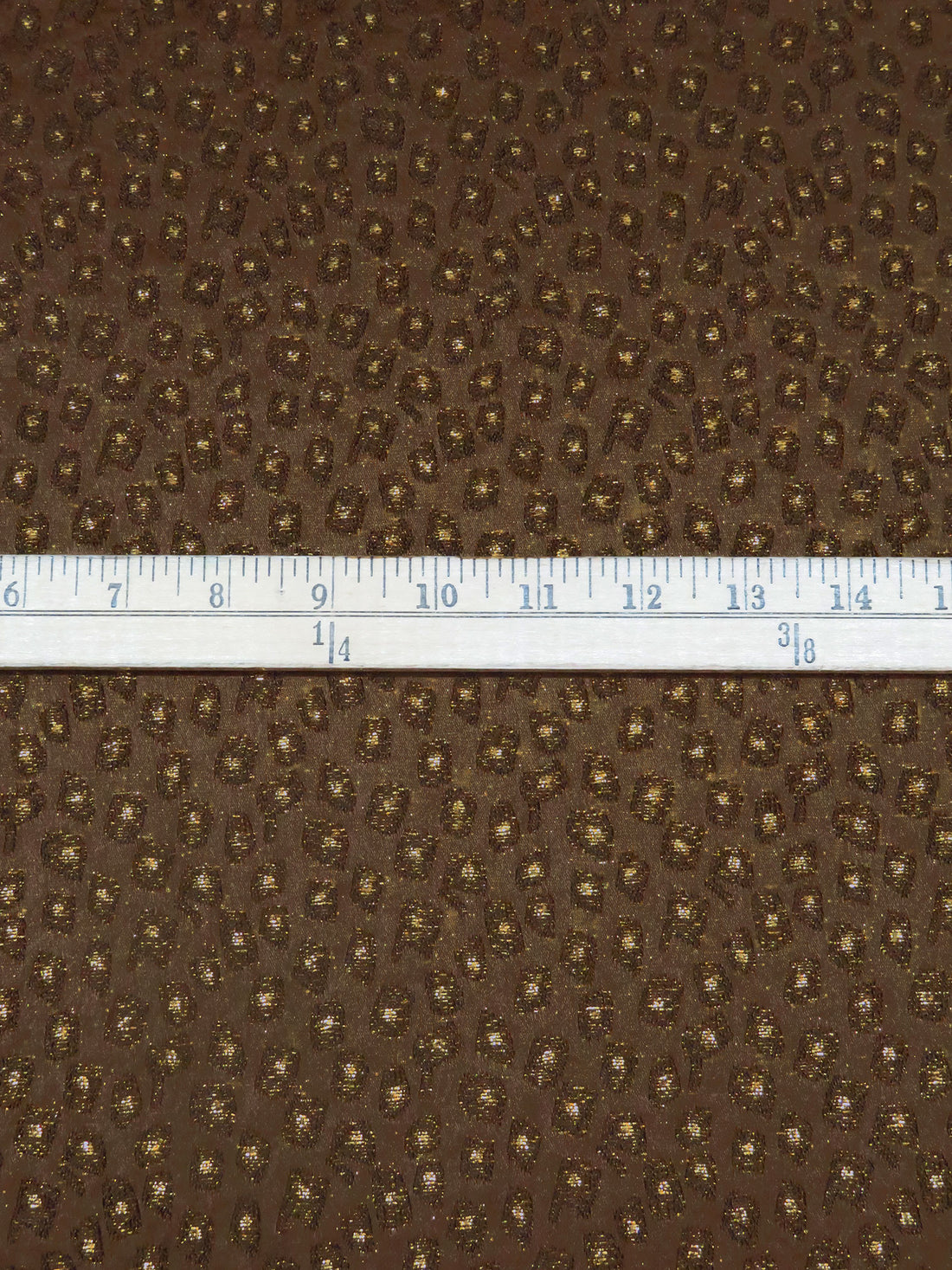 Dark Chocolate/Gold/Black Acetate/Acrylic/Nylon Animal Weave Brocade Satin - Imported From France - 51W