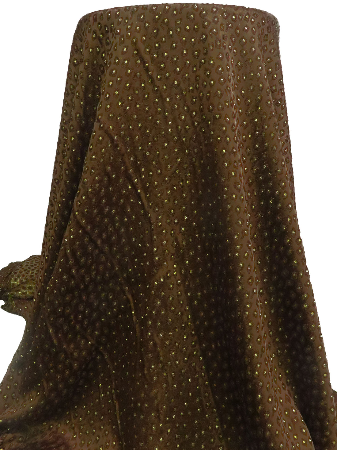 Dark Chocolate/Gold/Black Acetate/Acrylic/Nylon Animal Weave Brocade Satin - Imported From France - 51W