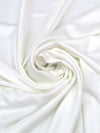 Eggshell White Polyester/Lycra Techno Knit - Famous Dress Designer - 58W