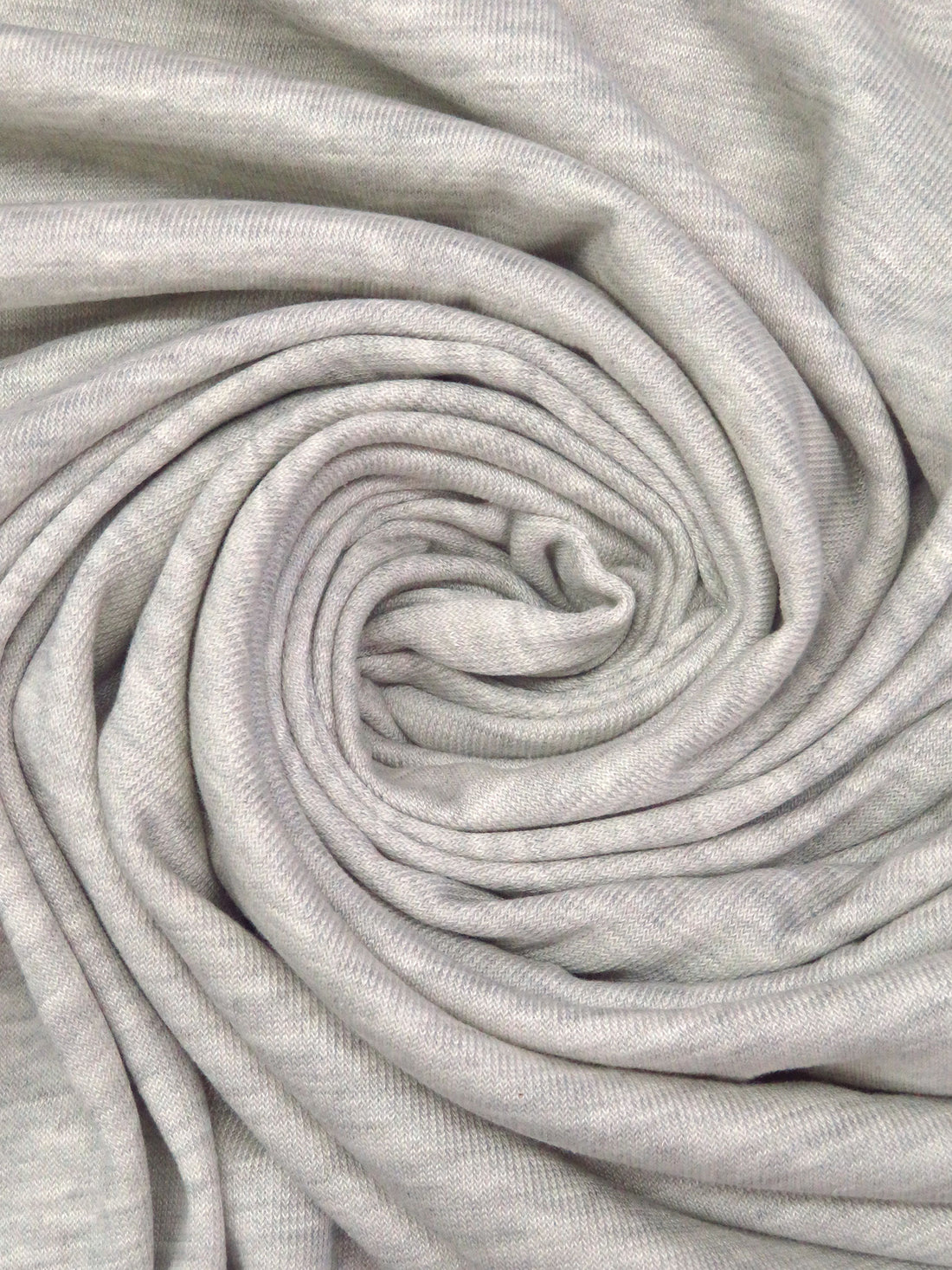 Pale Gray/Off-White Polyester/Cotton Heathered Terry Back Knit 64W