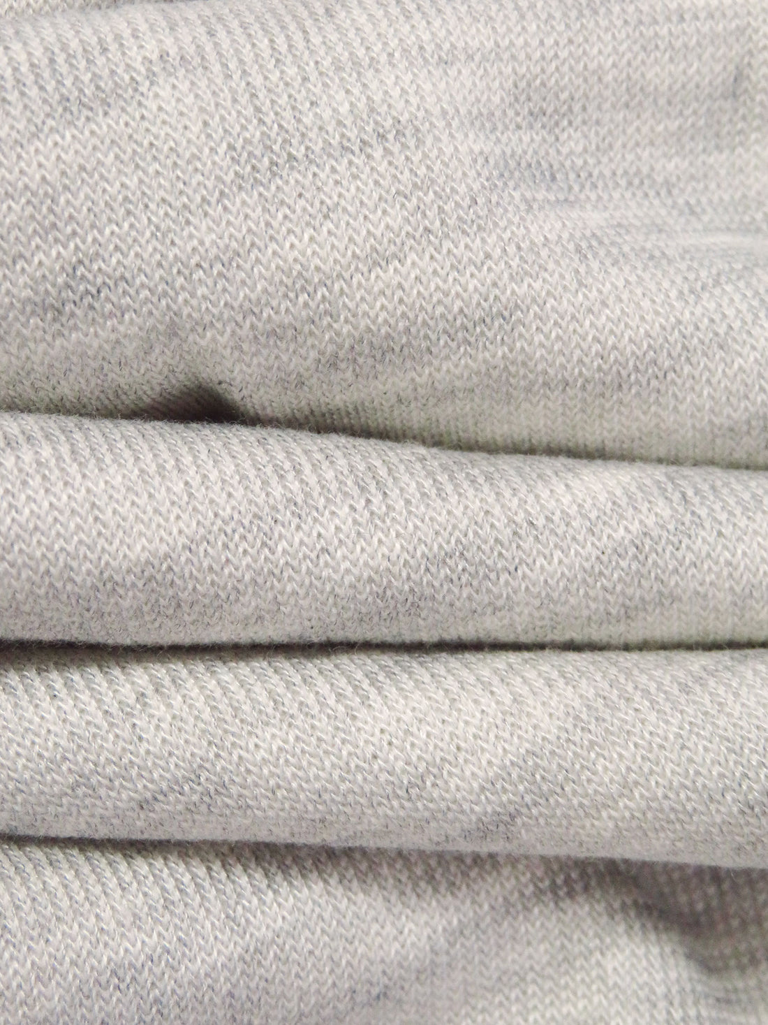 Pale Gray/Off-White Polyester/Cotton Heathered Terry Back Knit 64W
