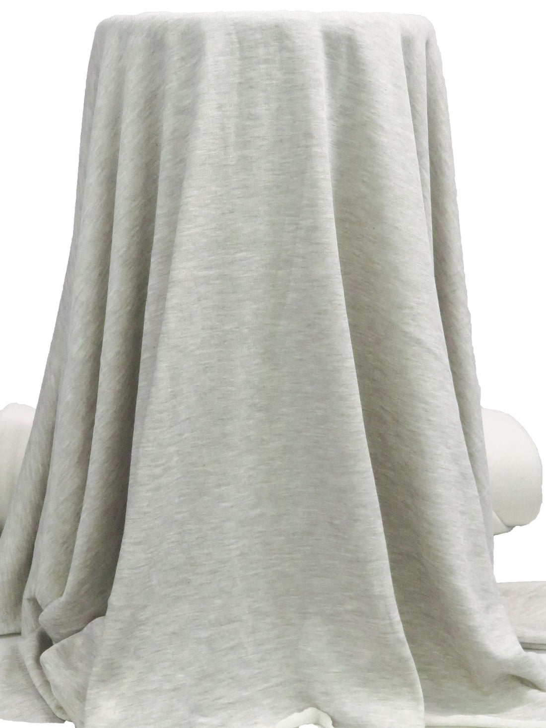 Pale Gray/Off-White Polyester/Cotton Heathered Terry Back Knit 64W