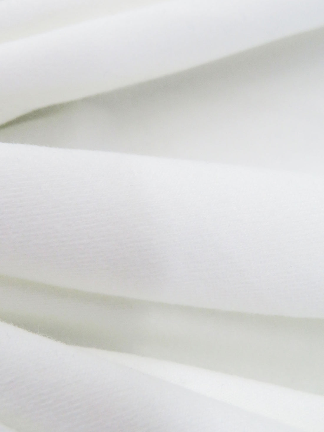 Pure White Polyester/Cotton/Lycra Brushed Jersey Knit 60W