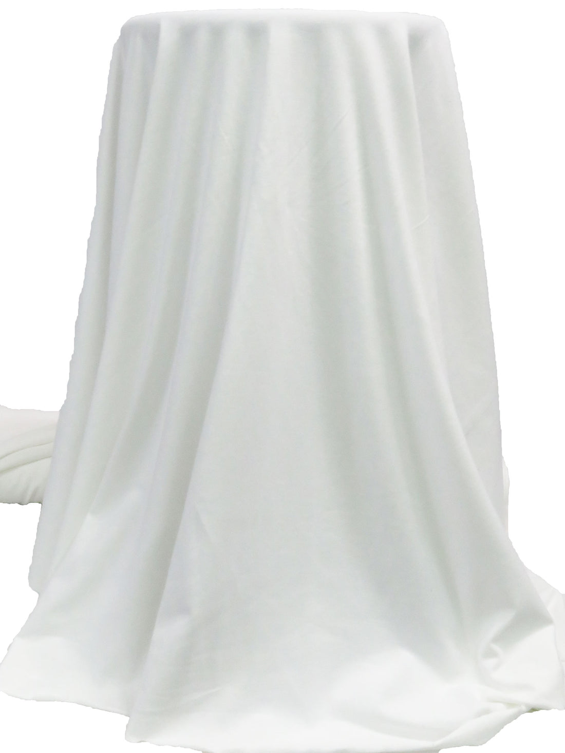 Pure White Polyester/Cotton/Lycra Brushed Jersey Knit 60W