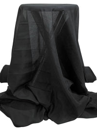 Black Rayon/Polyester Vertical Stripe Weave Voile 58W