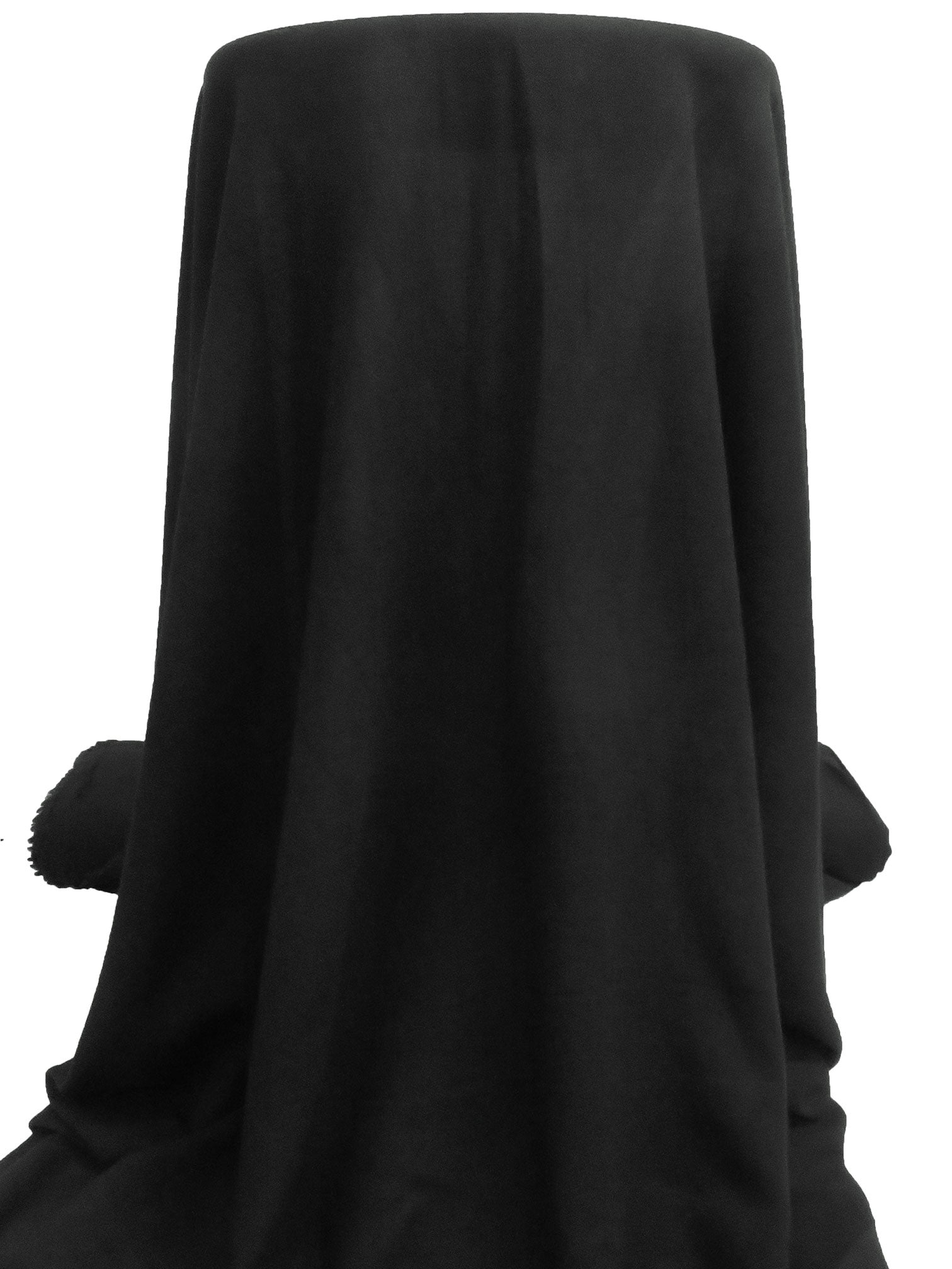 Matte Black Rayon/Acetate Crinkle Gauze - Imported From Italy
