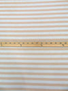 White/Gold Rayon/Cotton/Metallic Horizontal Foil Stripe Weave Tissue Jersey Knit 66W