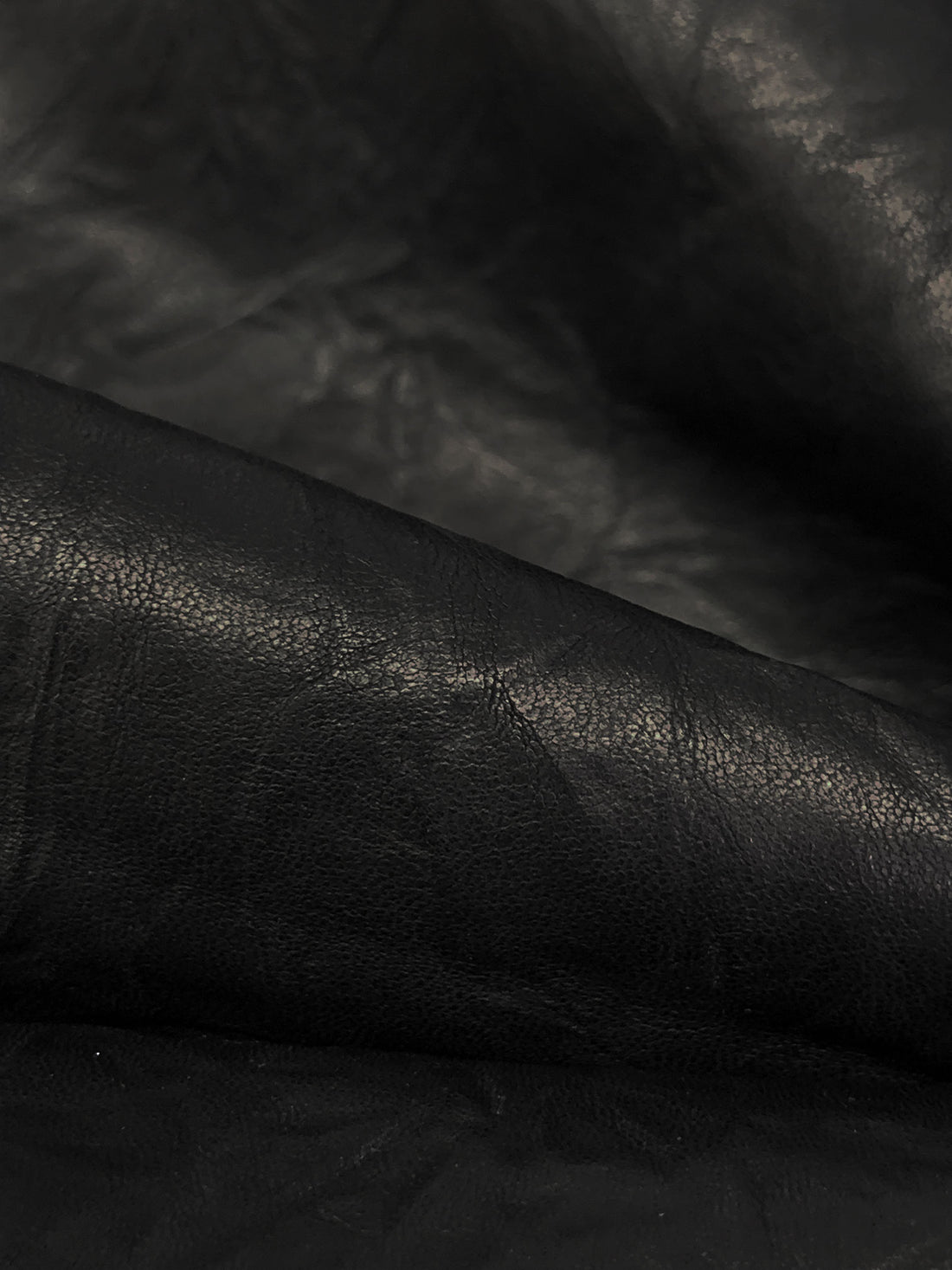 Rugged Black 100% Leather Skin - 3.5-5 Square Feet - LA Designer