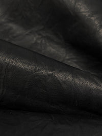 Rugged Black 100% Leather Skin - 3.5-5 Square Feet - LA Designer