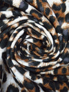 Russet/Matte Black/White/Multi 100% Cotton Animal Spot Print French Terry Knit 52W