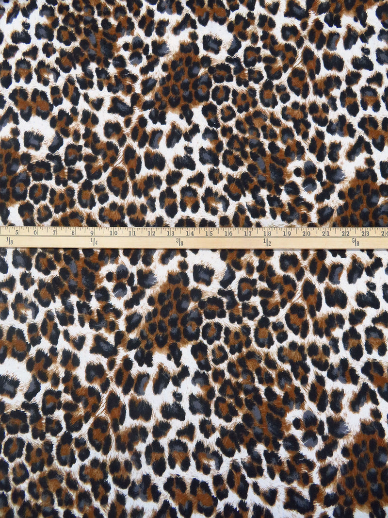 Russet/Matte Black/White/Multi 100% Cotton Animal Spot Print French Terry Knit 52W