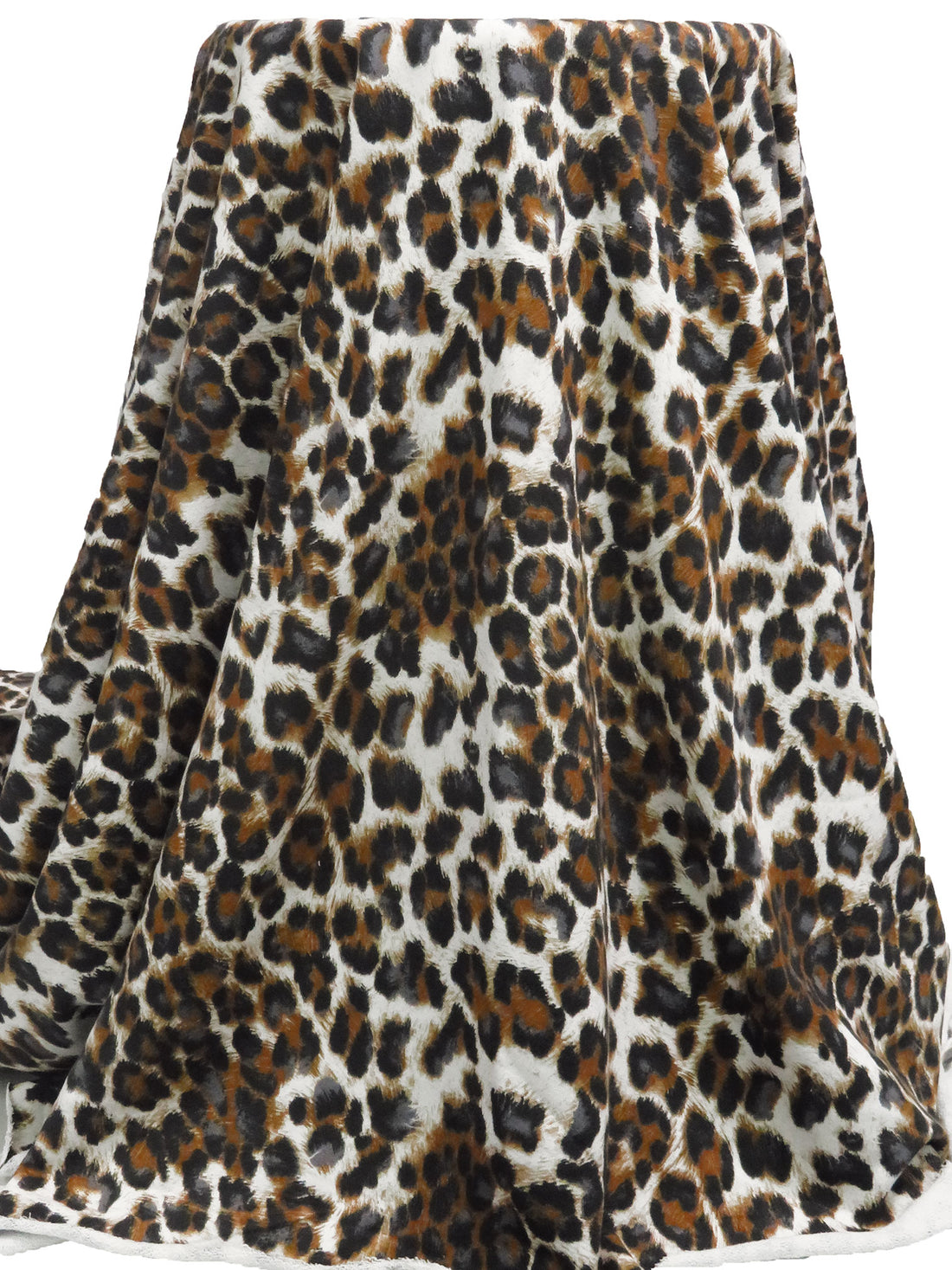 Russet/Matte Black/White/Multi 100% Cotton Animal Spot Print French Terry Knit 52W