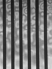 Black 100% Polyester Vertical Satin Stripe Chiffon 43W