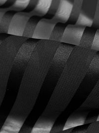 Black 100% Polyester Vertical Satin Stripe Chiffon 43W
