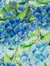 Cornflower Blue/Vivid Lime/White 100% Rayon Floral Print Challis 52W