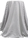 White/Taupe Gray Cotton/Polyester Horizontal Stripe Weave French Terry Knit 62W