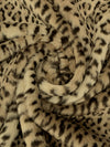 Burlywood/Dark Tan/Espresso 100% Polyester Animal Print Faux Fur - NY Designer - 61W