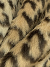 Burlywood/Dark Tan/Espresso 100% Polyester Animal Print Faux Fur - NY Designer - 61W