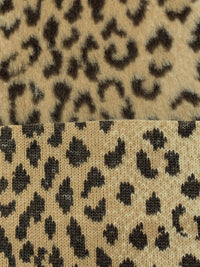 Burlywood/Dark Tan/Espresso 100% Polyester Animal Print Faux Fur - NY Designer - 61W