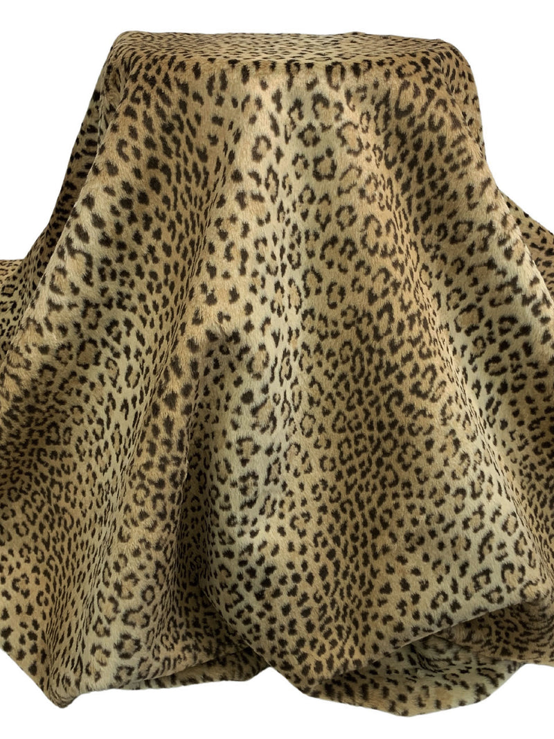 Burlywood/Dark Tan/Espresso 100% Polyester Animal Print Faux Fur - NY Designer - 61W