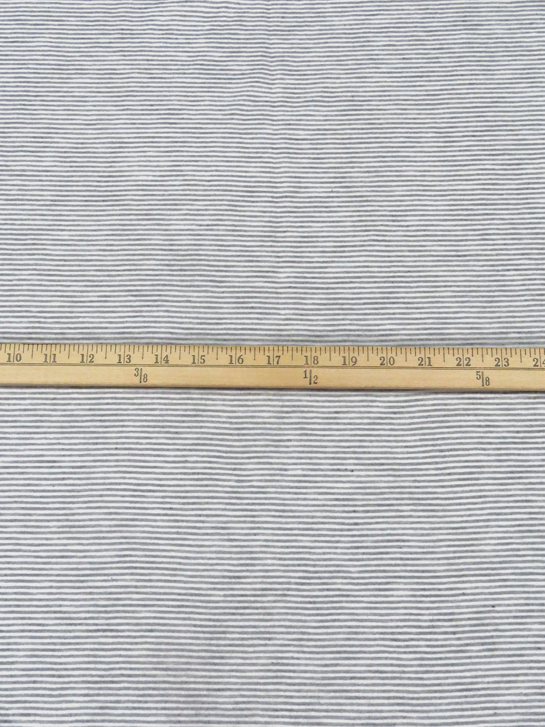 Medium Gray/White Cotton/Polyester Horizontal Stripe Double Weave Knit 60W