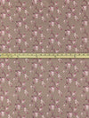 Taupe Brown/White/Charm Pink 100% Cotton Floral Print Voile 56W