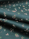 Pine Green/Dark Mauve Pink/Forest Green/White 100% Cotton Paint Blot Floral Print Sateen Twill Shirting 58W