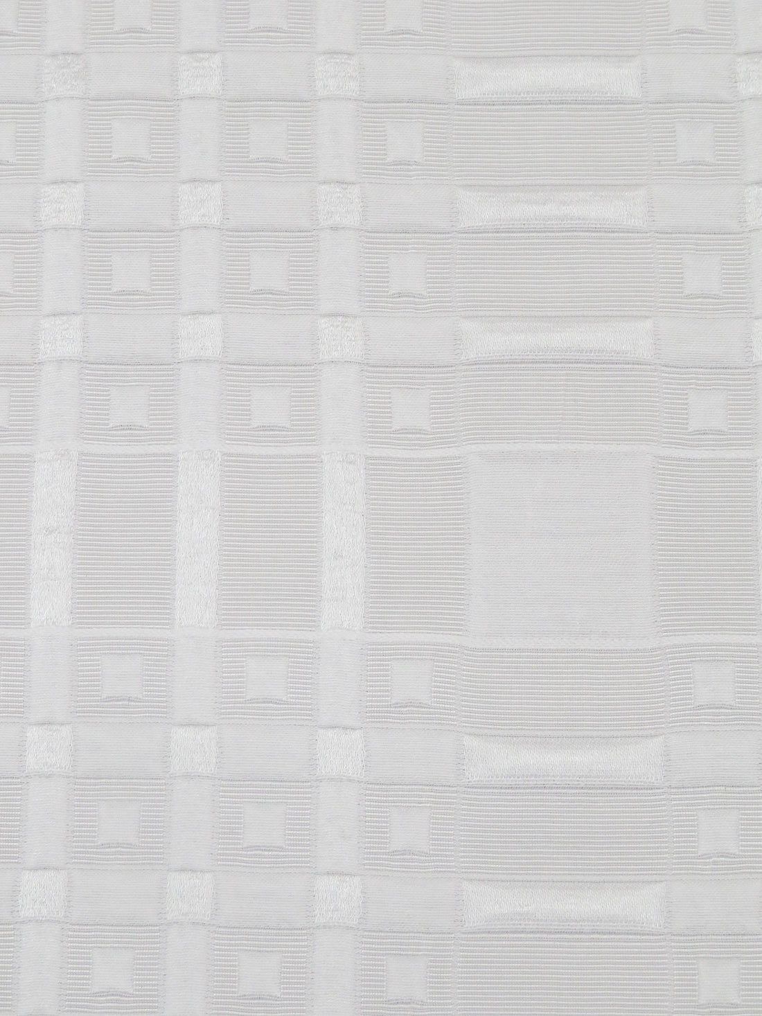 Snow White Rayon/Cotton Geometric Square Weave Jacquard - Imported From Italy - 55W