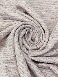 Light Periwinkle/Dusty Pink/Alabaster/Silver Cotton/Polyester/Acrylic/Nylon/Rayon/Linen Boucle Suiting - Imported From Italy - 52W
