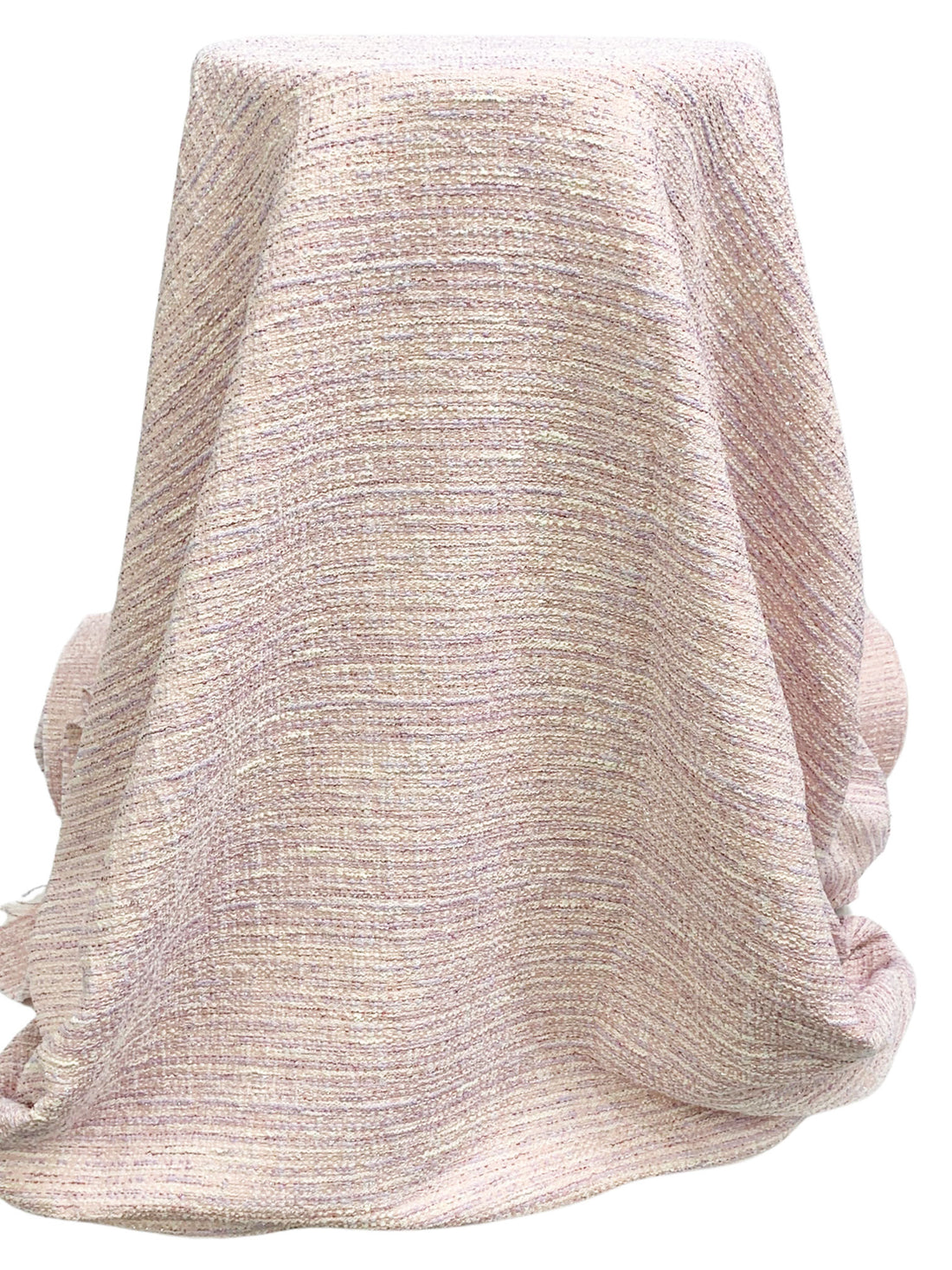 Light Periwinkle/Dusty Pink/Alabaster/Silver Cotton/Polyester/Acrylic/Nylon/Rayon/Linen Boucle Suiting - Imported From Italy - 52W