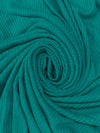 Teal Green Polyester/Rayon/Lycra Rib Sweater - Famous Dress Designer - 54W