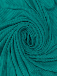 Teal Green Polyester/Rayon/Lycra Rib Sweater - Famous Dress Designer - 54W